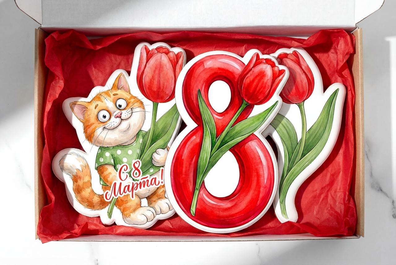 Кот с тюльпаеом